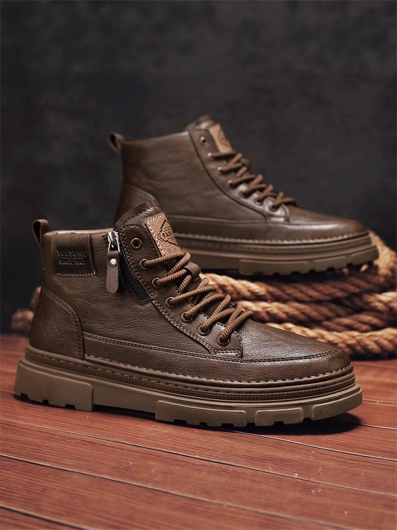 Leather Work Youtube - Casual Boots Men's Lightweight British Style