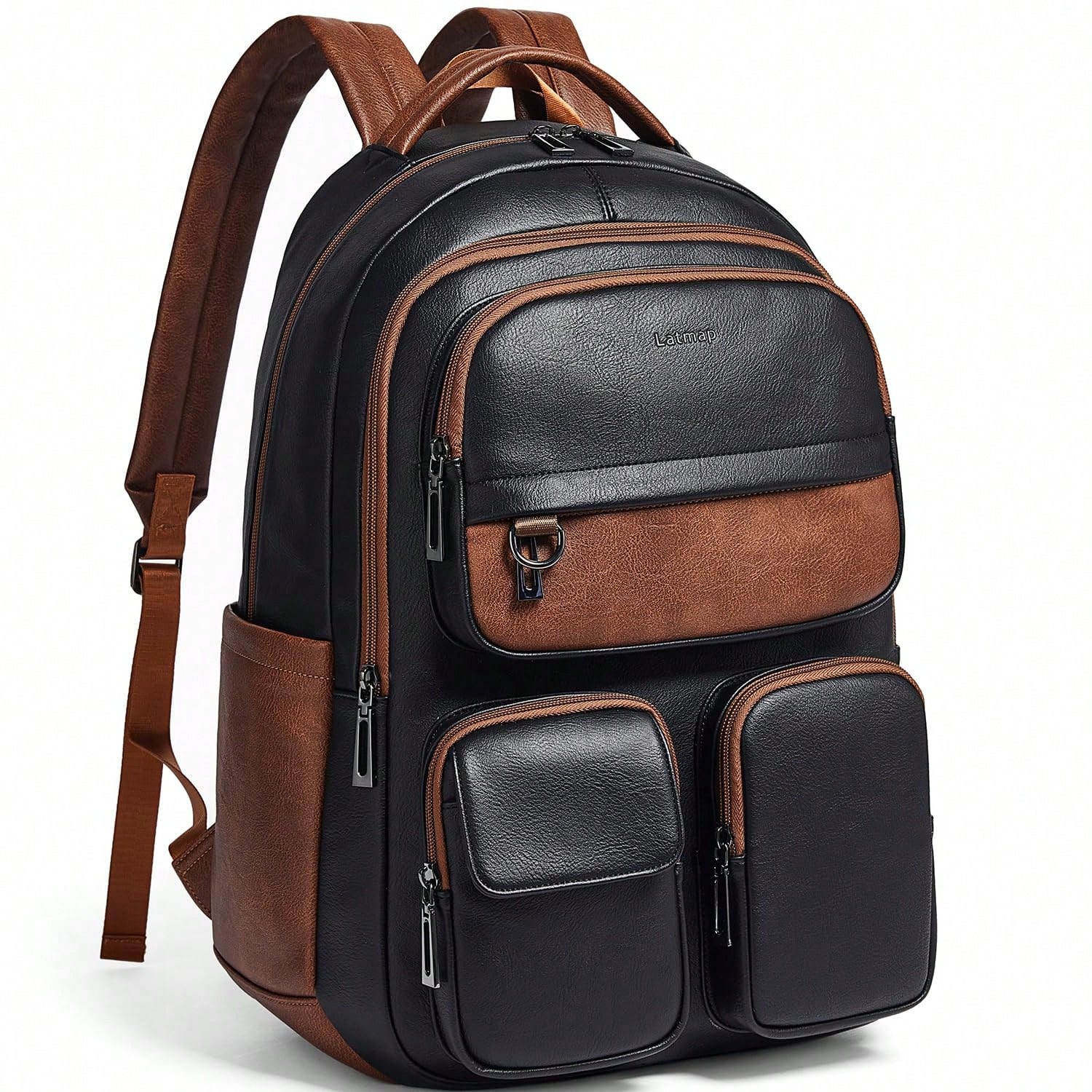Leather Work Womens Backpack - LATMAP Vegan Leather Backpack Purse For