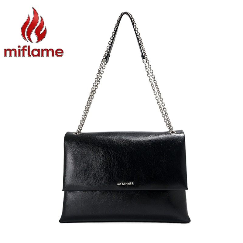 Leather Work Bag Laptop - Women's Chain Tote Bag Genuine Leatherwith