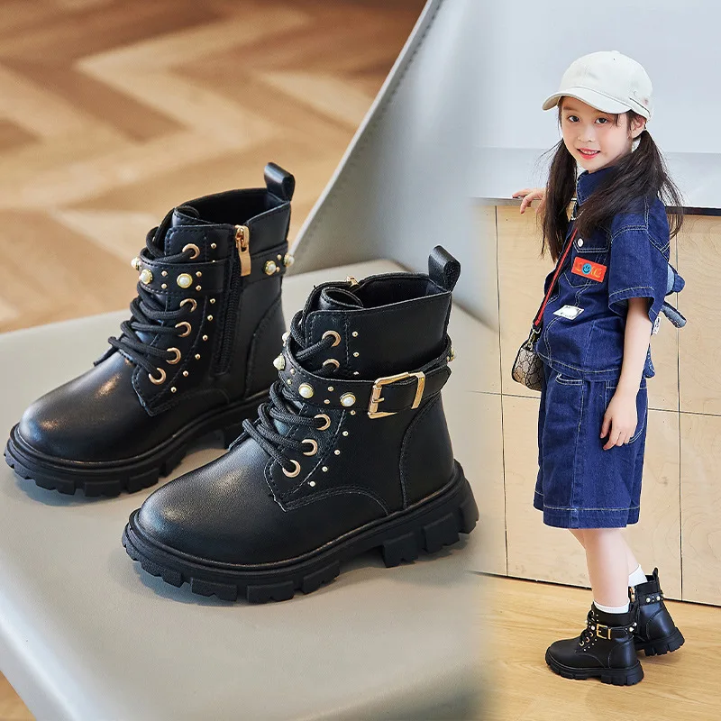 Leather Work For Kids - Autumn Winter Girls Fleece-lined Warm Work