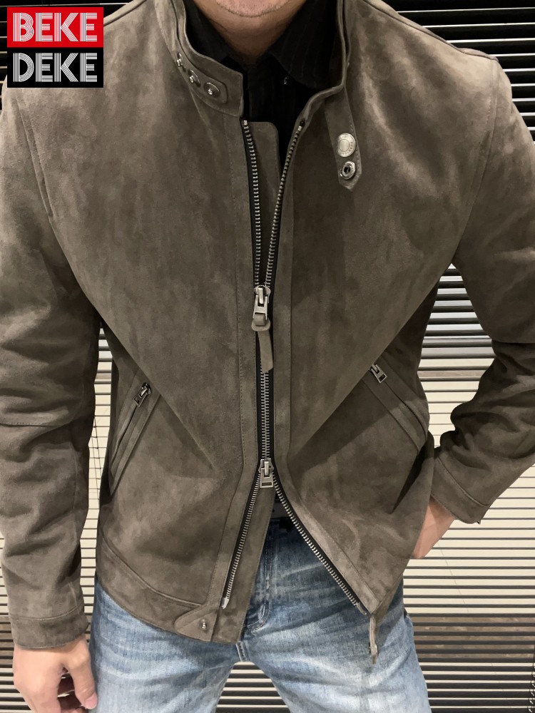 Leather Work For Kids - Fashion Mens New Slim Fit Stand