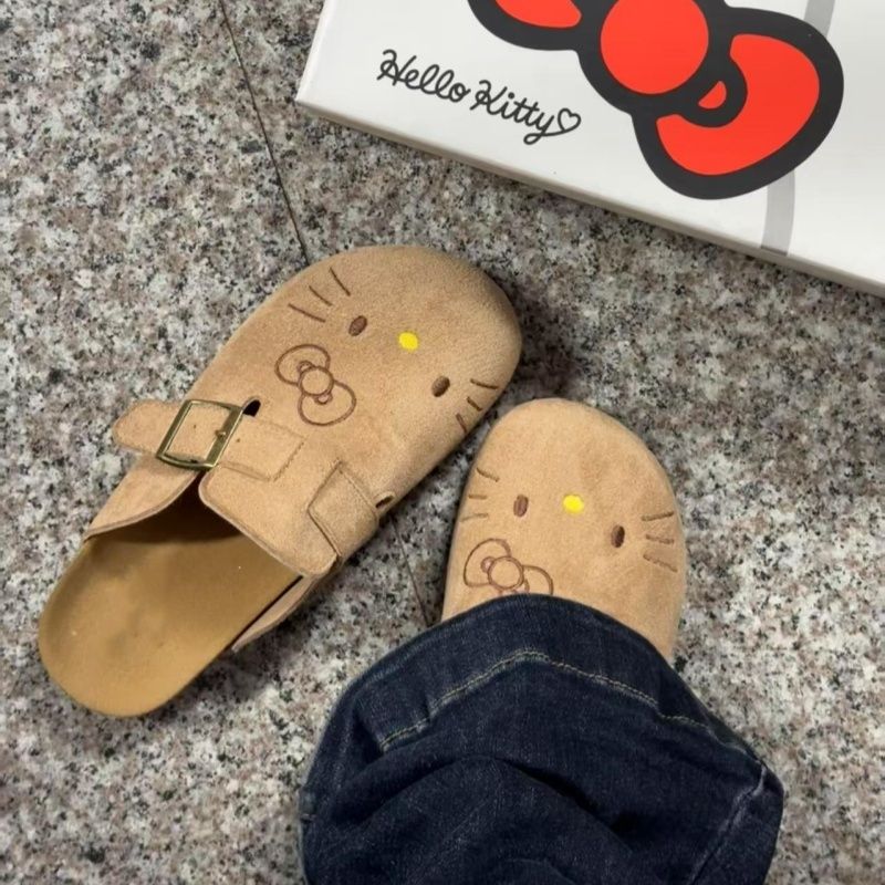 Leather Work Flats - Women's Hello Kittys Slippers Fashion Leather