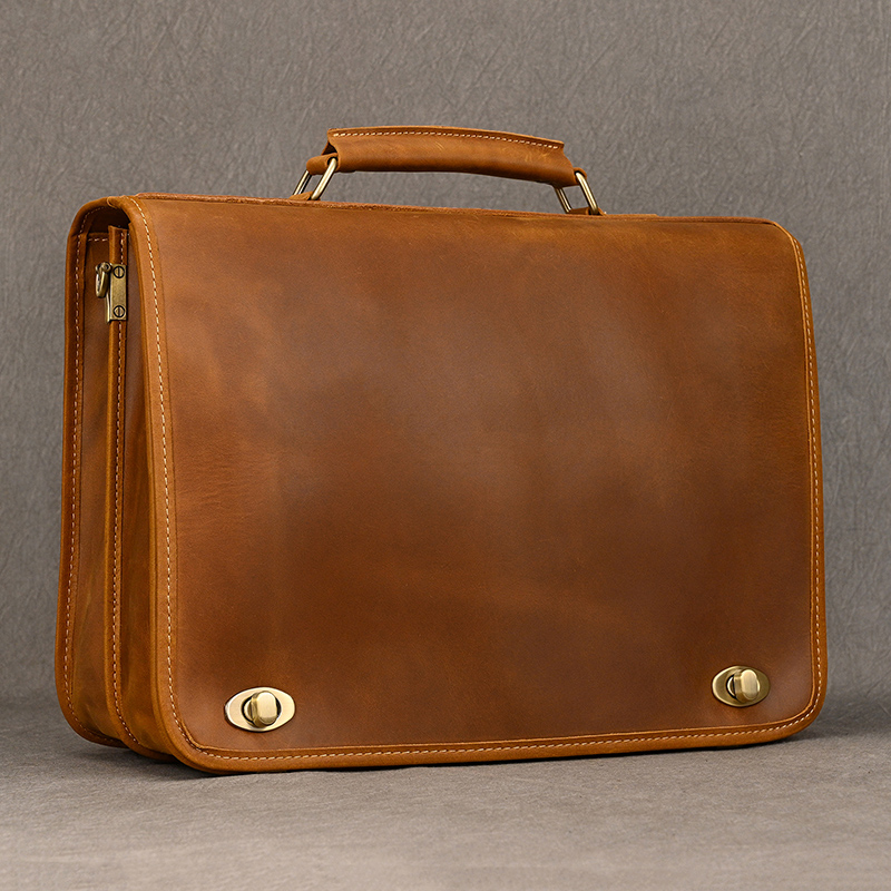 Leather Work Bag Laptop - Customize Genuine Leather Laptop Bag Business
