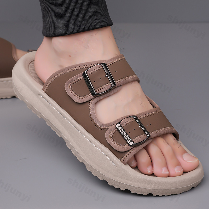 Leather Work Flats - Men's Slippers 2025 Summer Breathable Outdoor