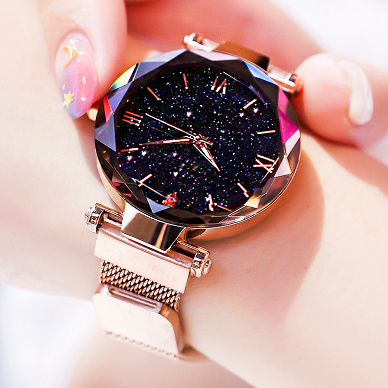 Belt Buckle Blank - Womens Fashion Starry Sky Watches Magnet