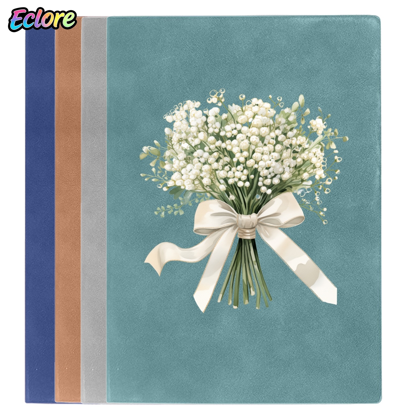 Leather Work Diary Covers - Vintage Leather Journal with Floral Watercolor