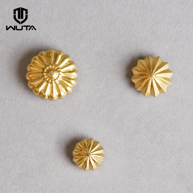 Leatherwork Drawing - WUTA 10 Pcs Solid Brass Chrysanthemum