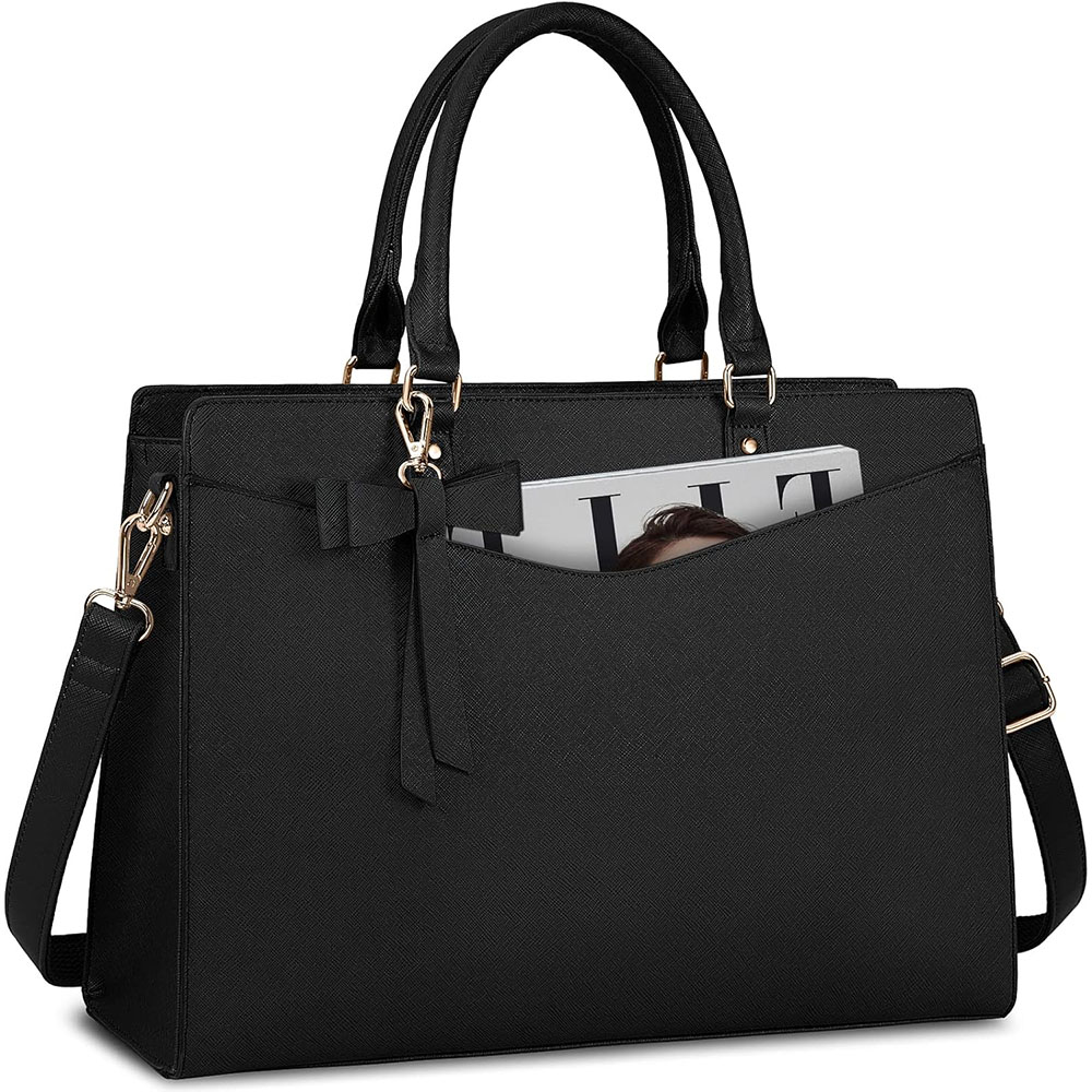 Leather Work Bag Laptop - Laptop Bag for Women 15.6 Inch