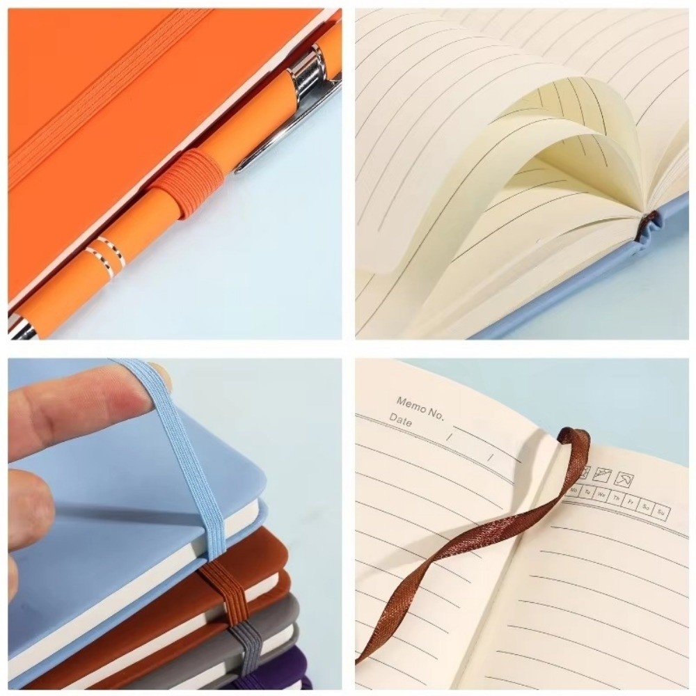 Leather Work Diary Covers - Mini Pocket Notebooks with Elastic Band