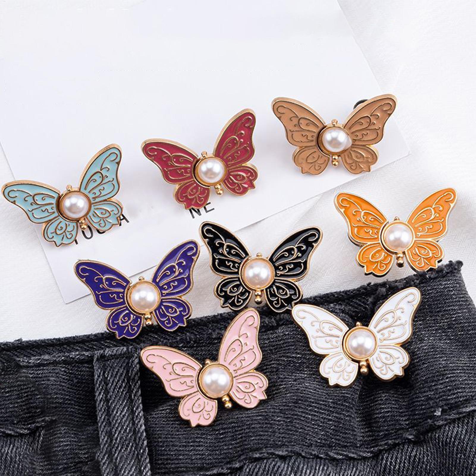 Belt Buckle Blank - Butterfly Jeans Button Adjustable Clips For