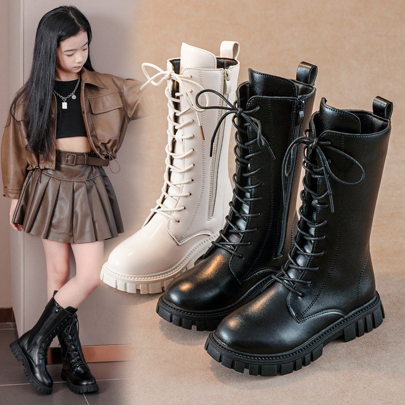 Leather Work For Kids - Winter Children British-style High PU Leather