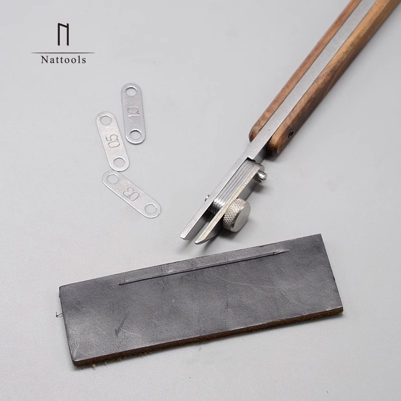 Leatherwork Edge Creaser - Nattools Adjustable Leather Edge Creaser Tool