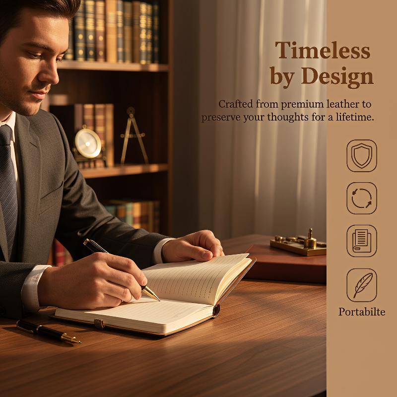 Leatherwork Journal - Vintage PU Leather Refillable Notebook Soft
