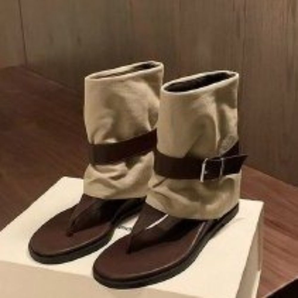 Belt Buckle Blank - Vintage Color Block Toe Ring Sandals
