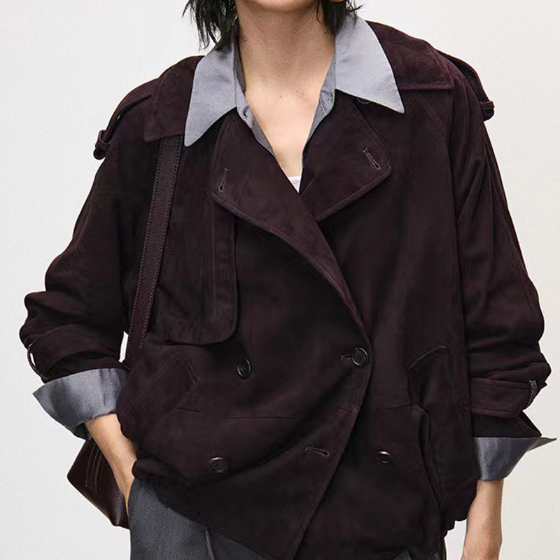 Leather Work For Kids - Real Suede Jacket Autumn Women Sheepskin