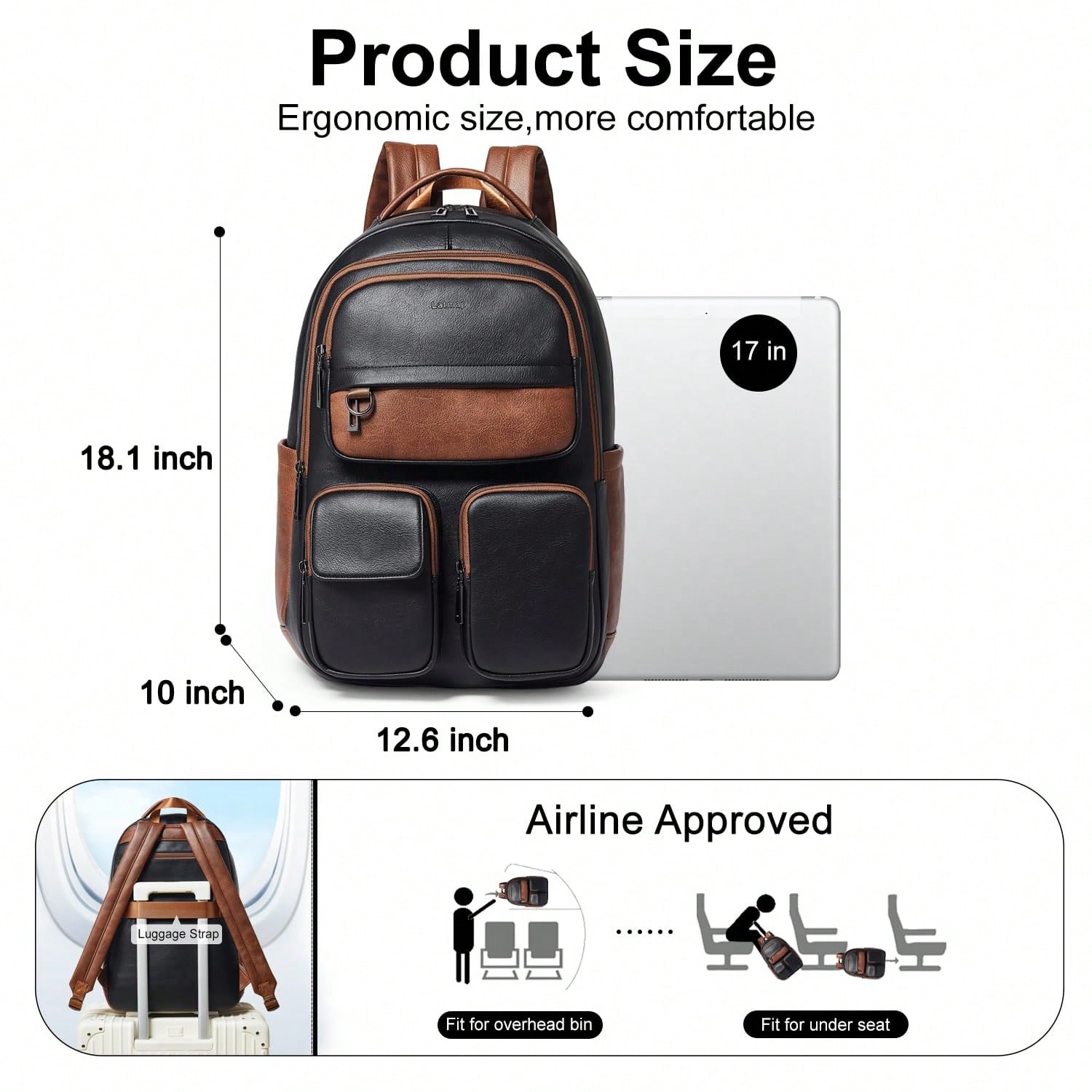LATMAP Vegan Leather Backpack  - огляд і ціна Leather Work Womens Backpack