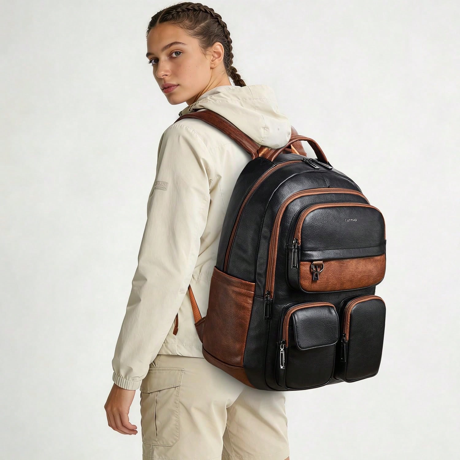 LATMAP Vegan Leather Backpack  - огляд і ціна Leather Work Womens Backpack