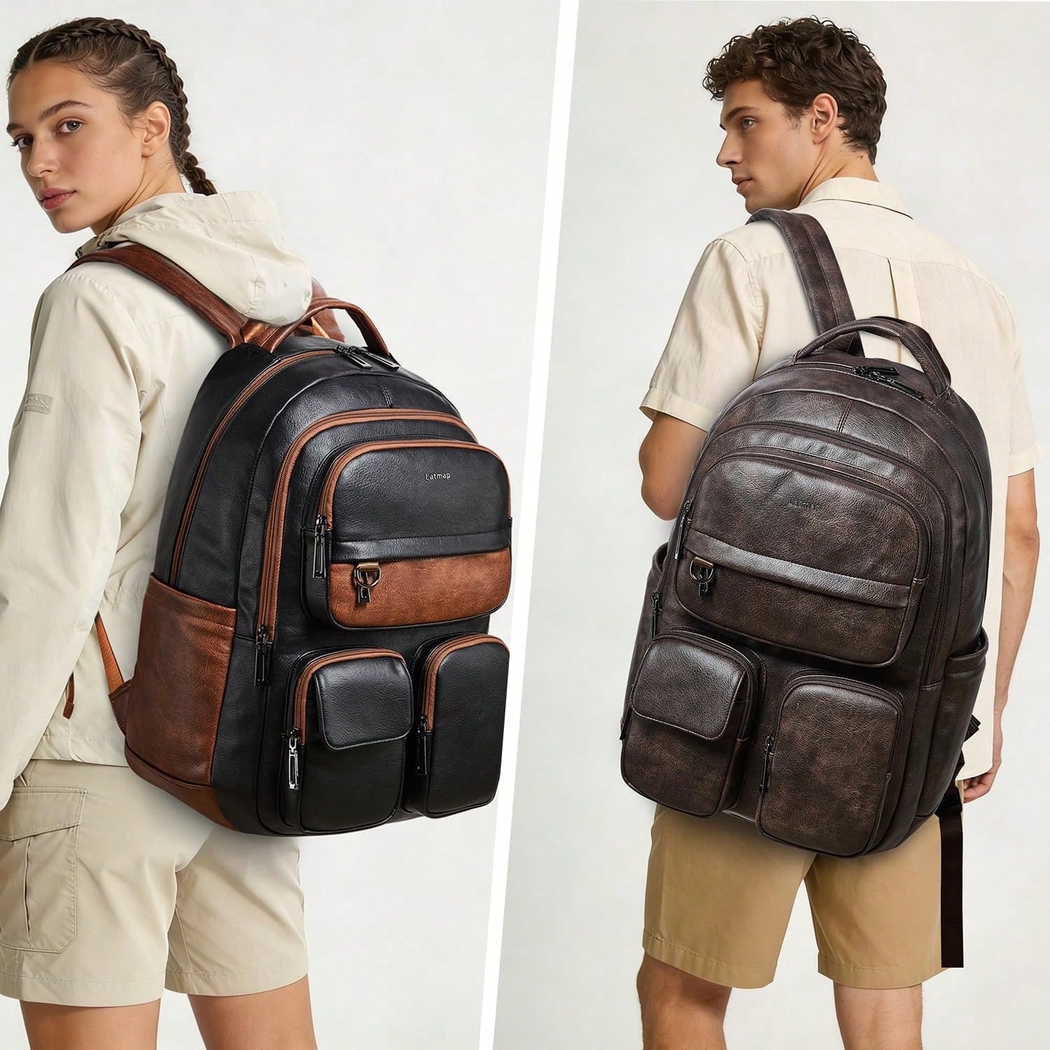 LATMAP Vegan Leather Backpack  - огляд і ціна Leather Work Womens Backpack