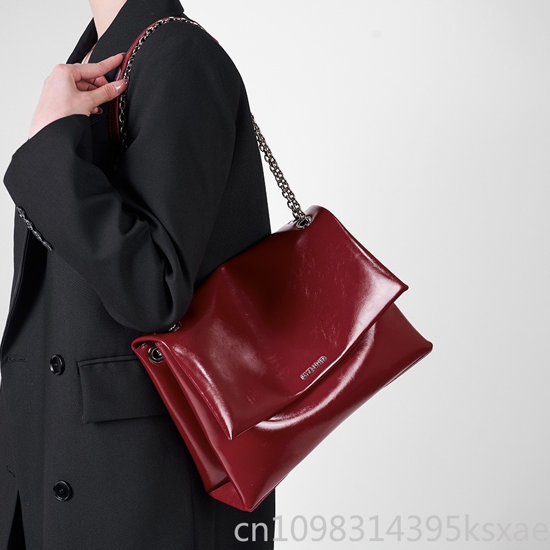 Women's  Chain Tote Bag Genuin - огляд і ціна Leather Work Bag Laptop