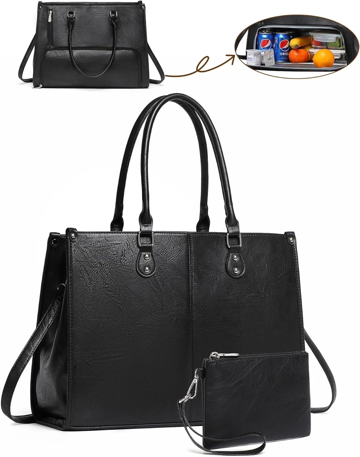 2 in 1 Laptop Tote Bag with In - огляд і ціна Leather Work Bag Laptop
