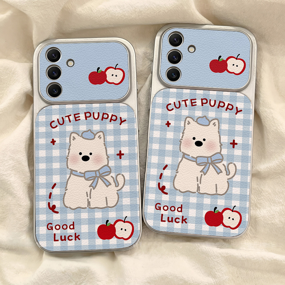 Blue Plaid Puppy Pattern Phone - огляд і ціна Leatherwork Drawing