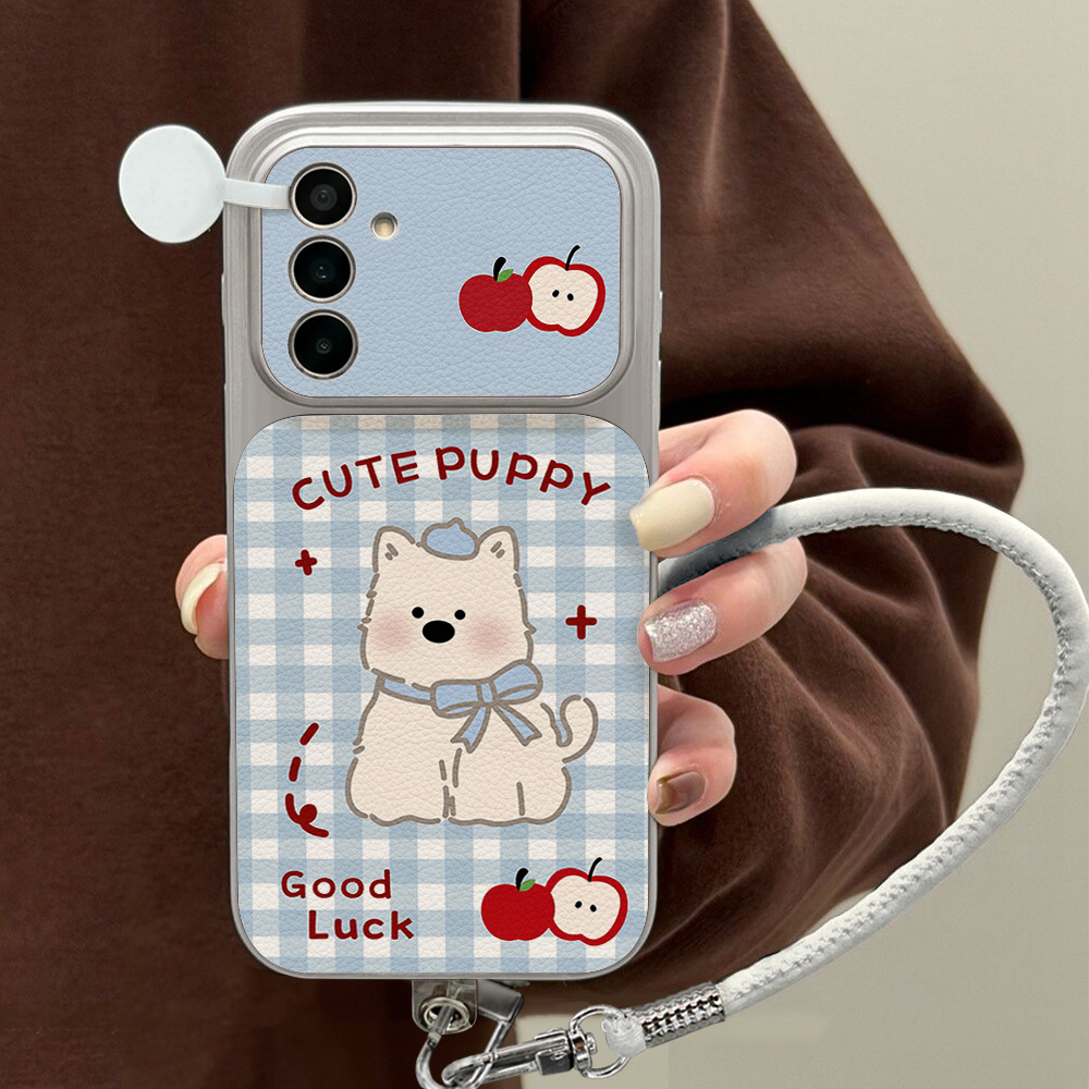 Blue Plaid Puppy Pattern Phone - огляд і ціна Leatherwork Drawing