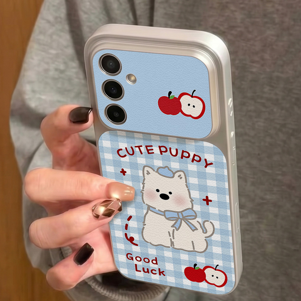 Blue Plaid Puppy Pattern Phone - огляд і ціна Leatherwork Drawing