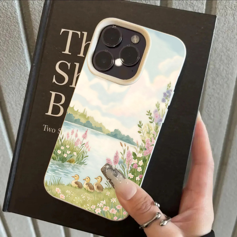 Cute Duck Pattern Phone Case F - огляд і ціна Leatherwork Drawing