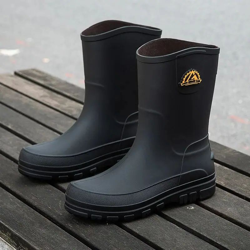 New Fashion Men Rain Boots Pla - огляд і ціна Leather Work Youtube