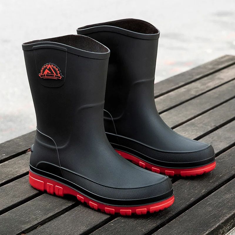 New Fashion Men Rain Boots Pla - огляд і ціна Leather Work Youtube