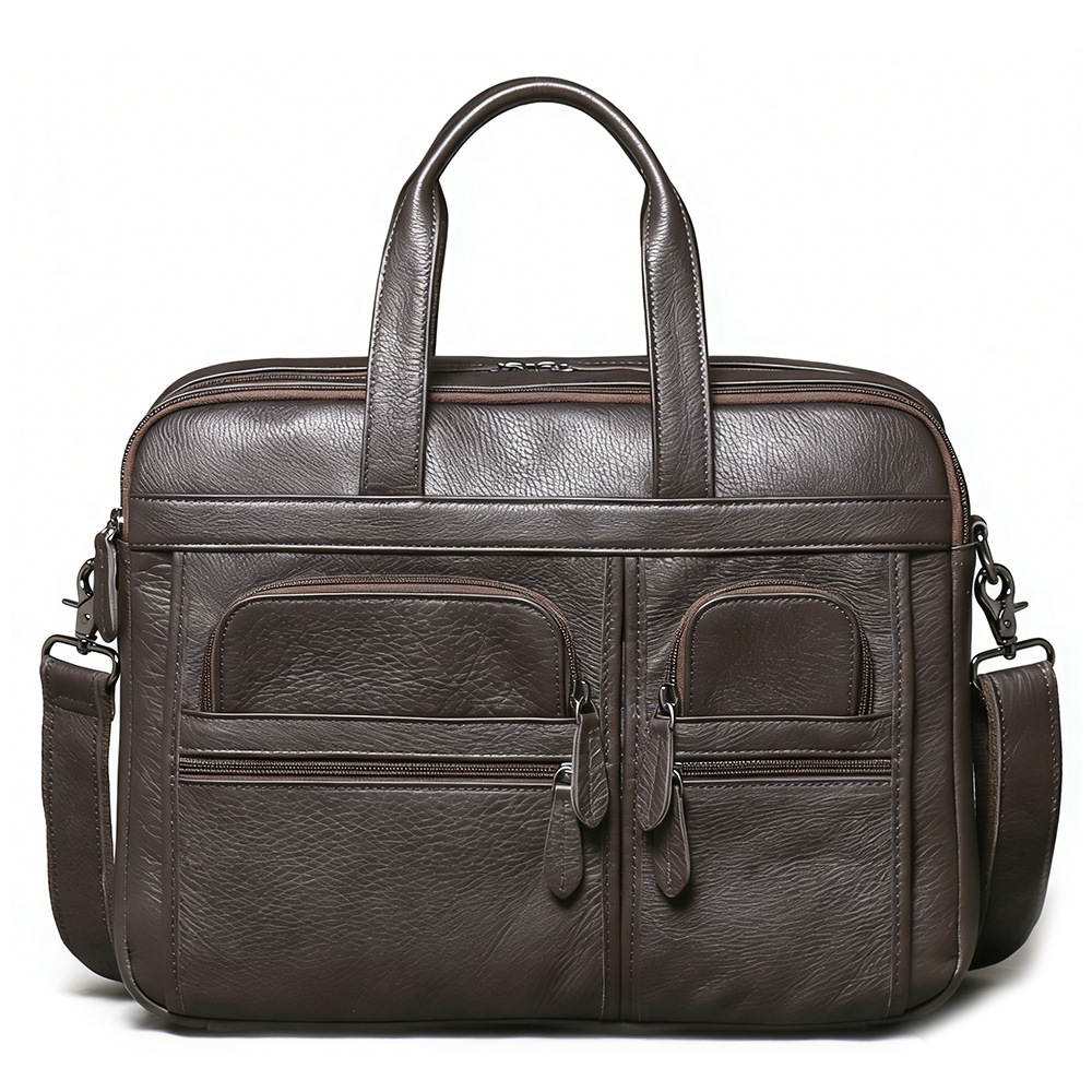 Men's Genuine Leather Briefcas - огляд і ціна Leather Work Bag Laptop