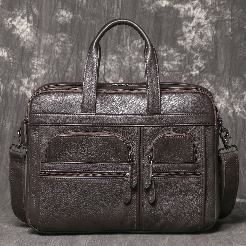 Men's Genuine Leather Briefcas - огляд і ціна Leather Work Bag Laptop