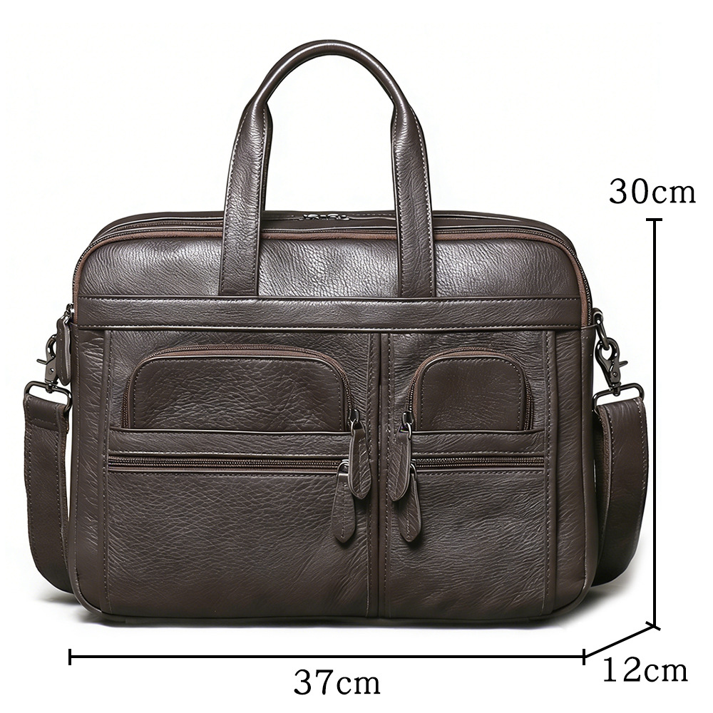Men's Genuine Leather Briefcas - огляд і ціна Leather Work Bag Laptop