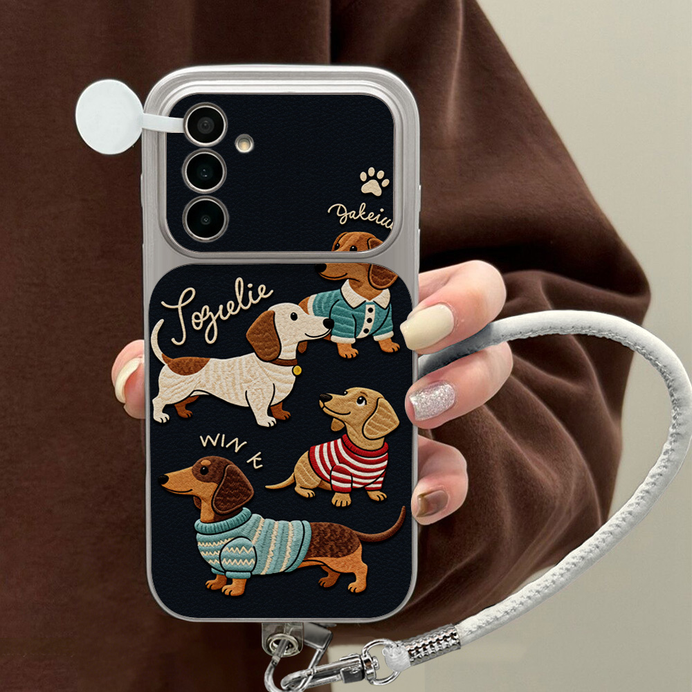 Cartoon Dachshund Phone Case F - огляд і ціна Leatherwork Drawing