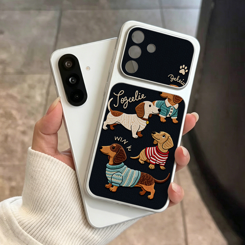 Cartoon Dachshund Phone Case F - огляд і ціна Leatherwork Drawing