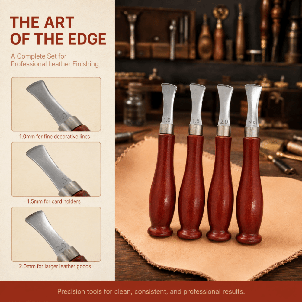 4pcs Precision Beveler Leather - огляд і ціна Leatherwork Edge Creaser