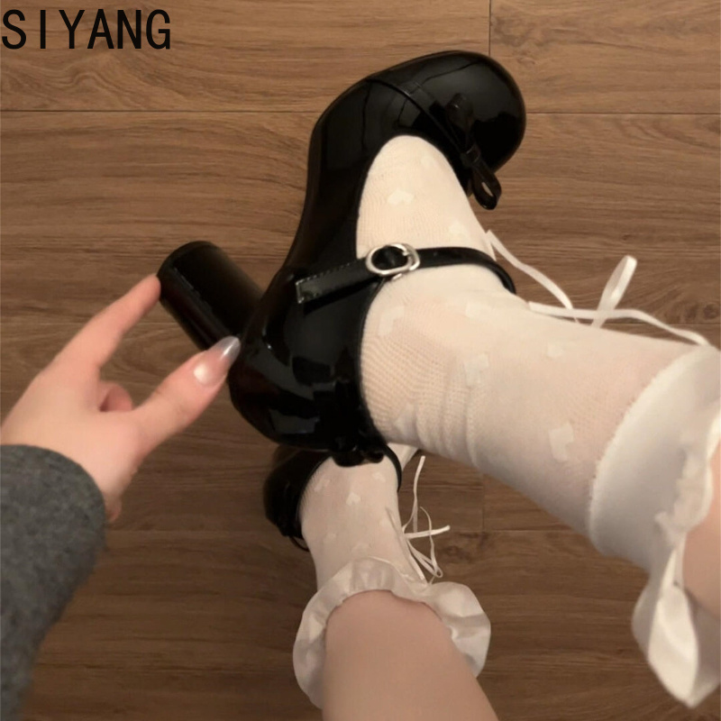Black y2k Heels Women Mary Jan - огляд і ціна Belt Buckle Blank