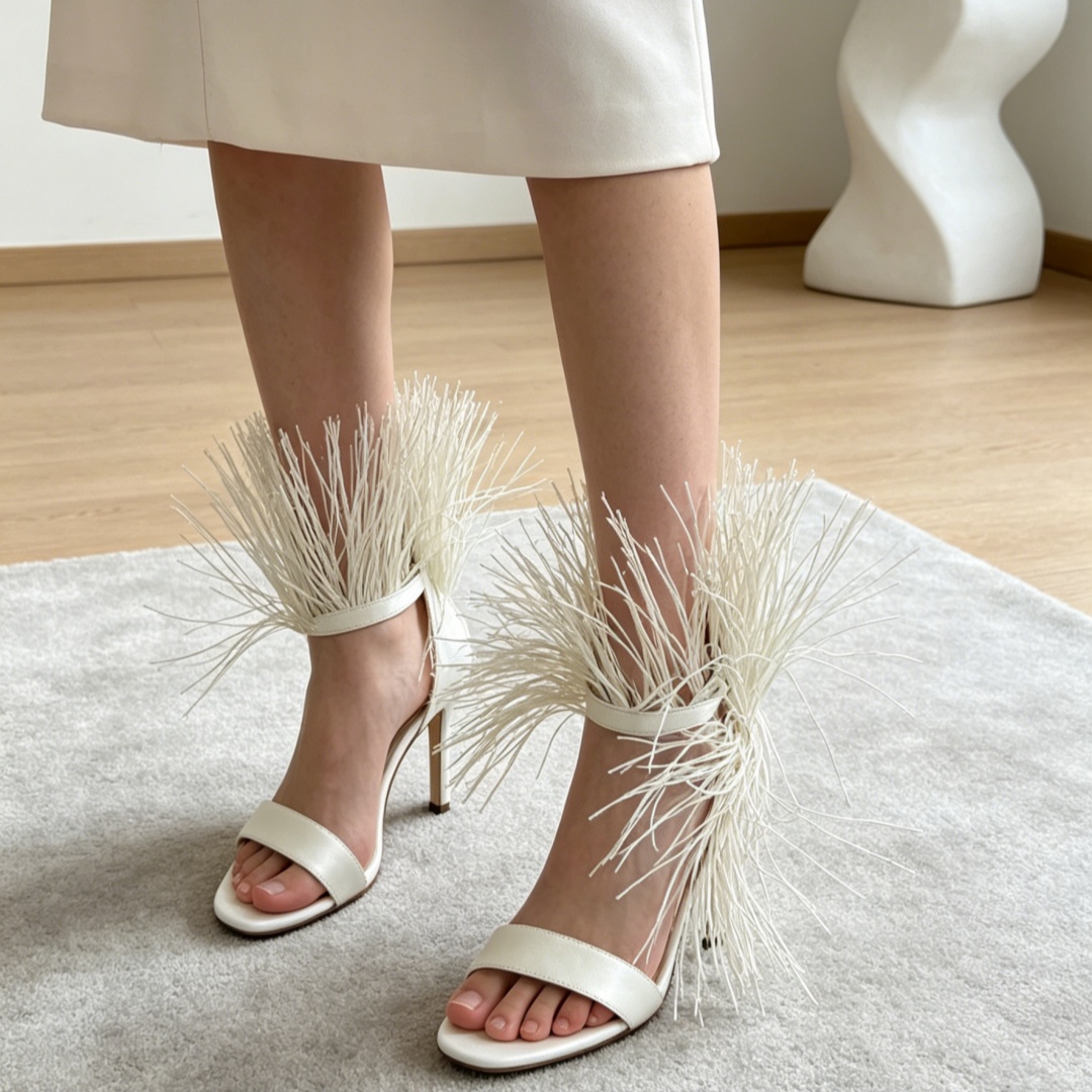 White Leather Women's Sandals  - огляд і ціна Leather Work Flats