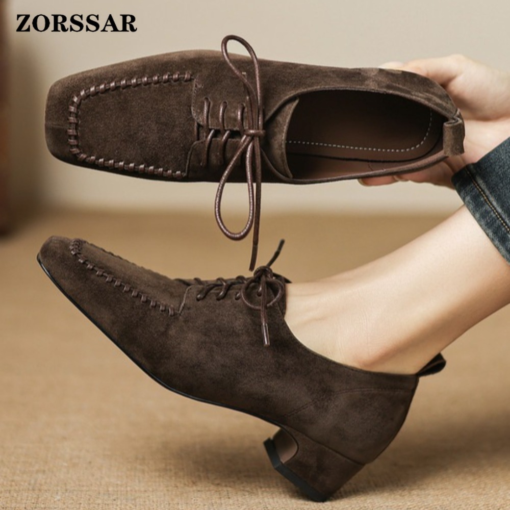 Women's Brown Suede Square Toe - огляд і ціна Leather Work For Kids