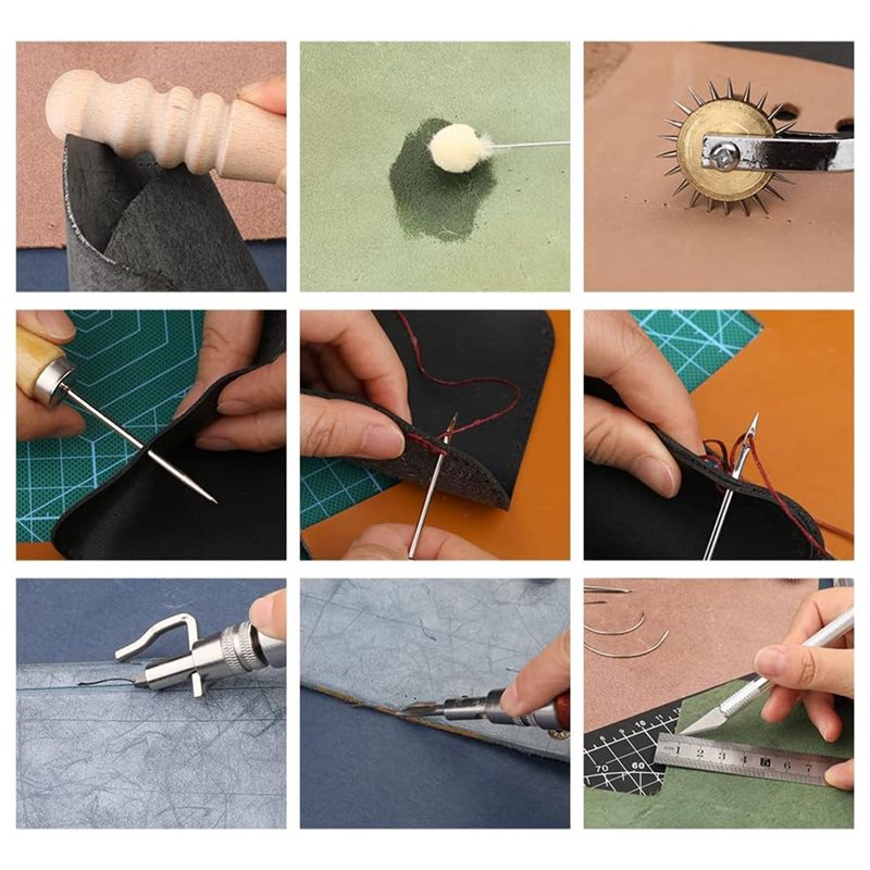 AB08-Leather Working Tools Kit - огляд і ціна Leatherwork Beginner Tools
