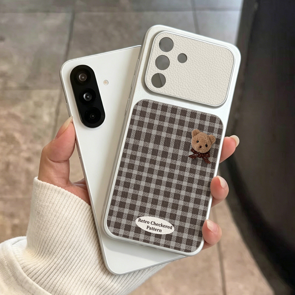 Cute Bear Phone Case For Samsu - огляд і ціна Leatherwork Drawing