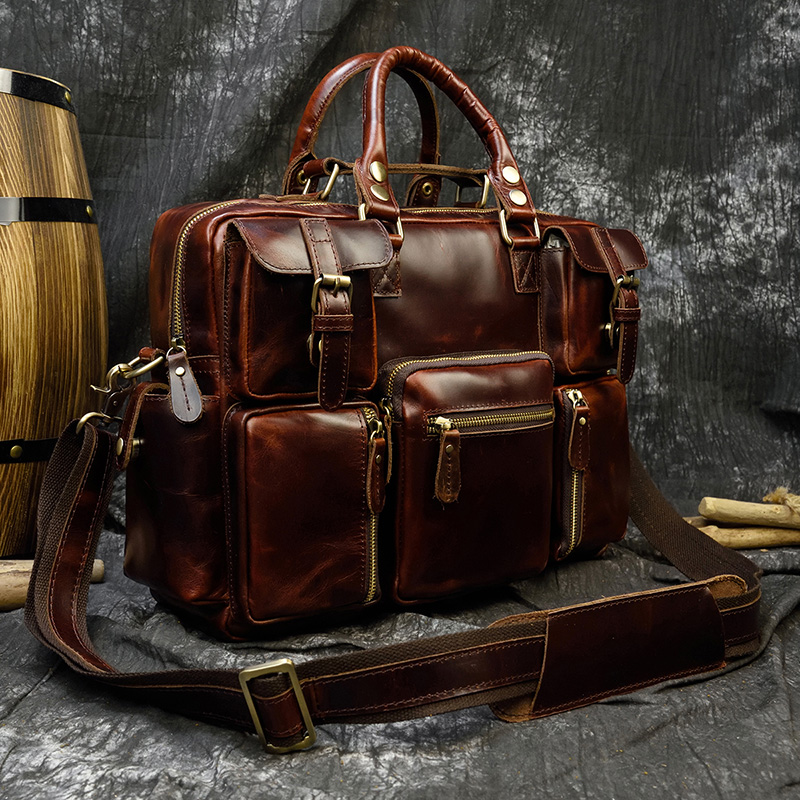 Men's genuine leather briefcas - огляд і ціна Leather Work Bag Laptop
