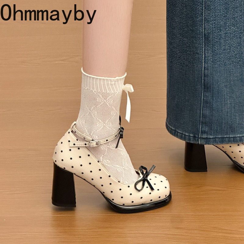 Platform Thick Heel Women Mary - огляд і ціна Belt Buckle Blank