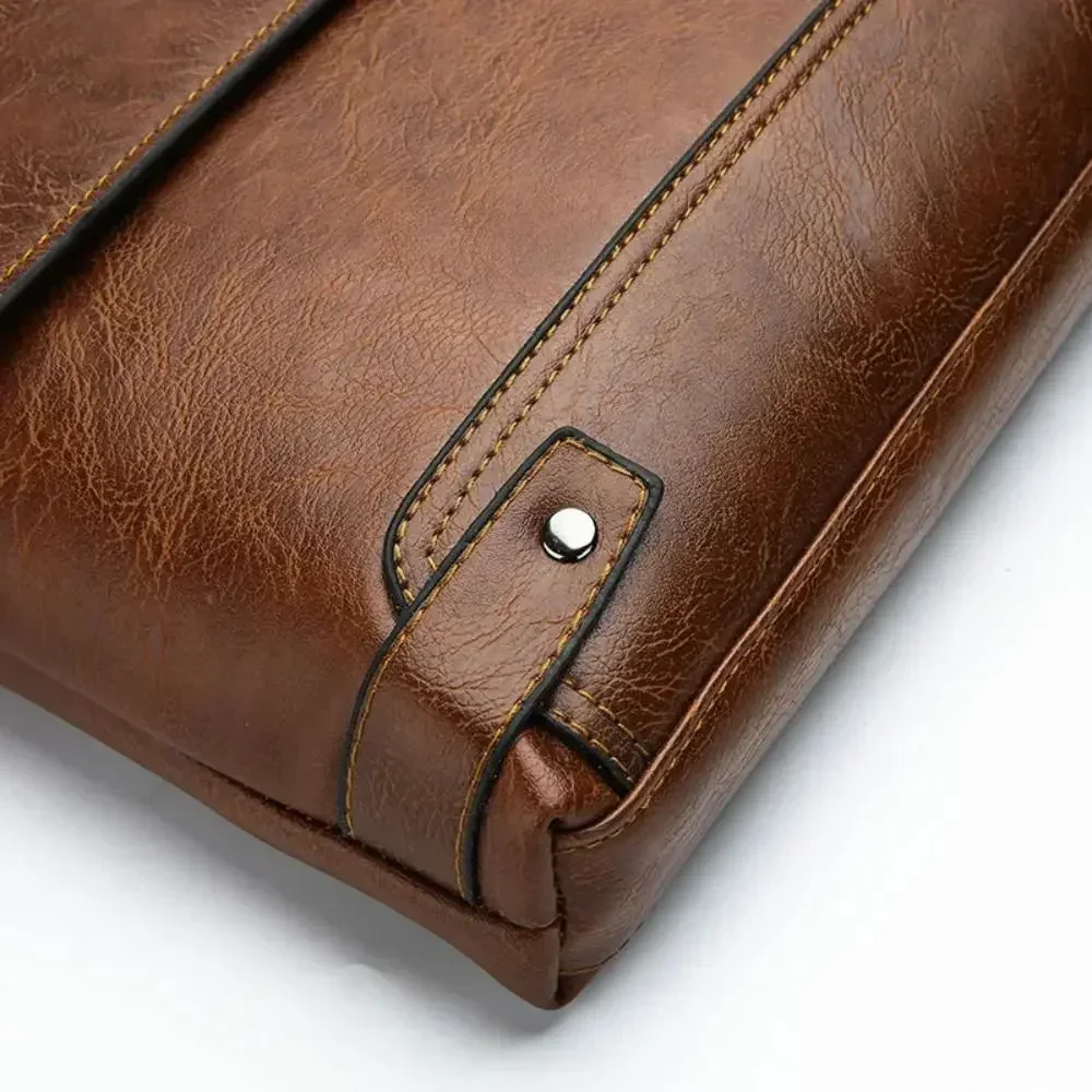 Briefcase For Men PU Leather T - огляд і ціна Leather Work Bag Laptop