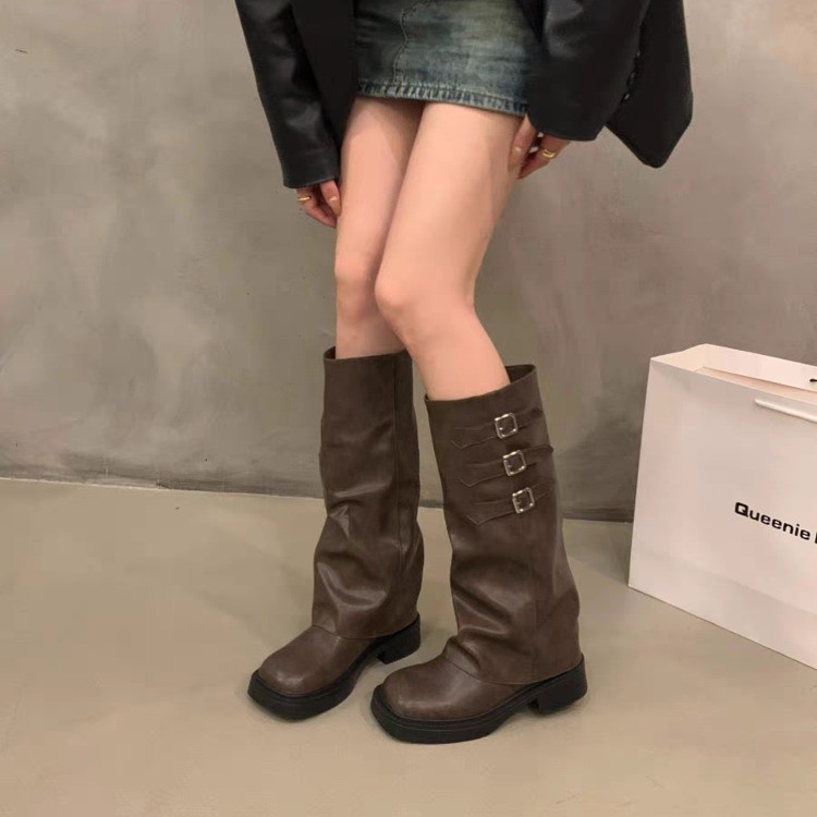 2025 Retro Style Knee High Boo - огляд і ціна Belt Buckle Blank
