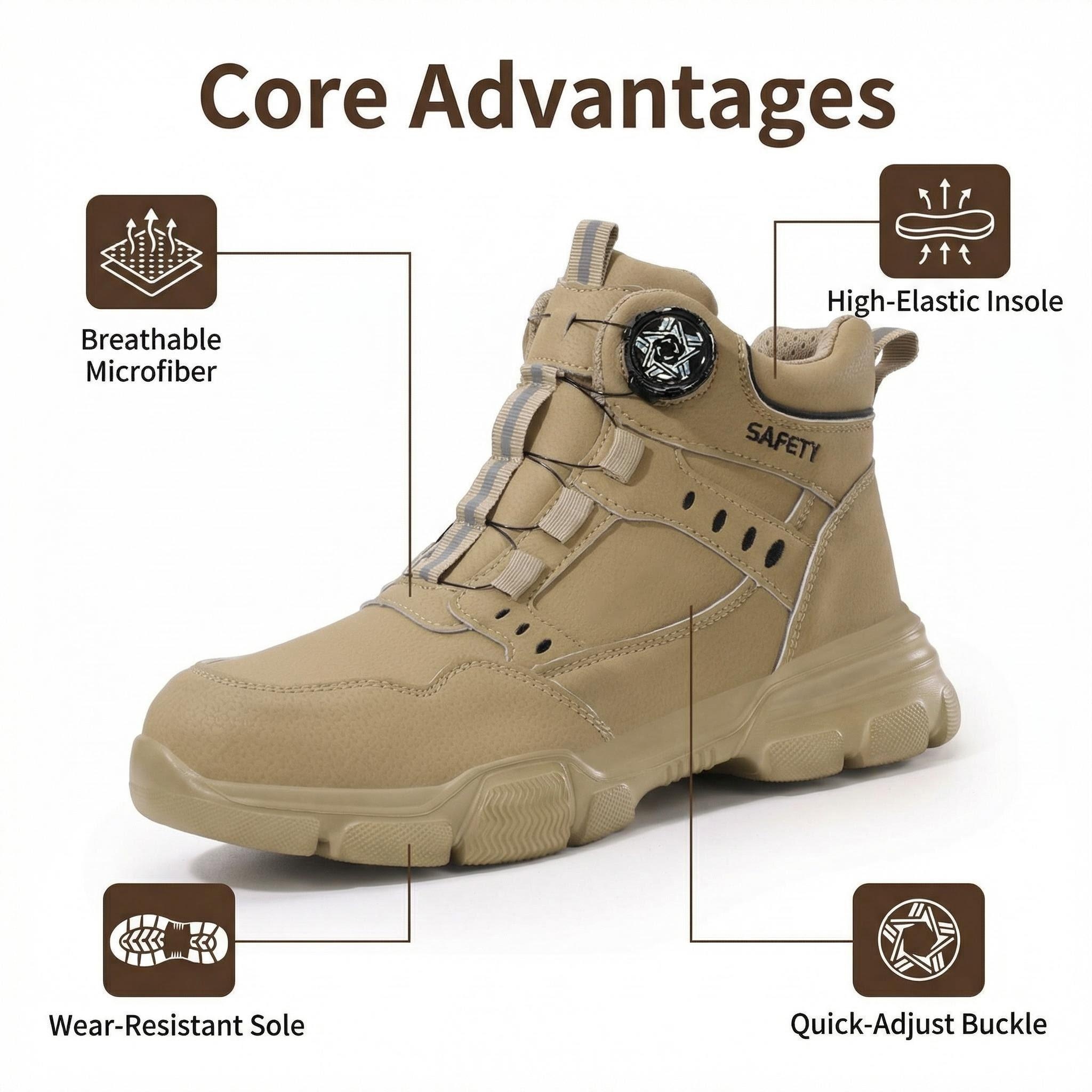 Water Repellent Leather Safety - огляд і ціна Leather Work Flats